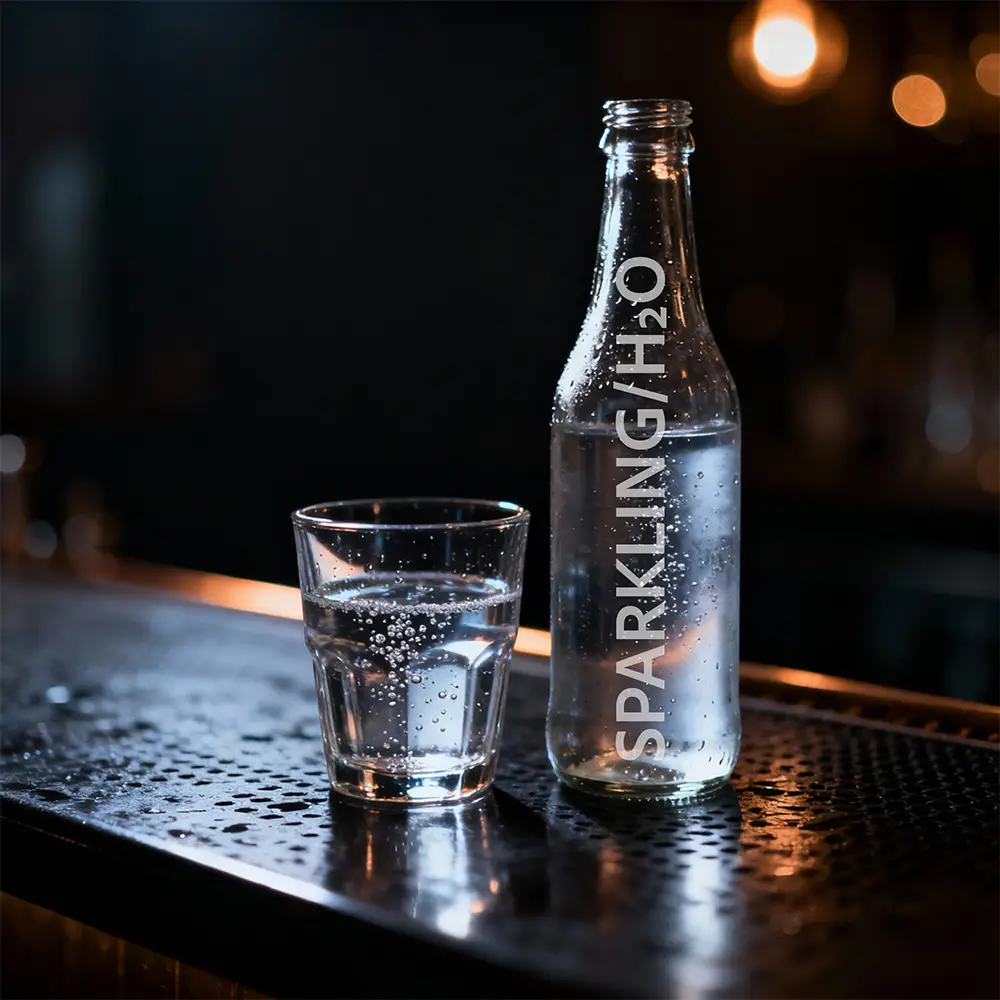 Pure, sparkling water in a bottle.
